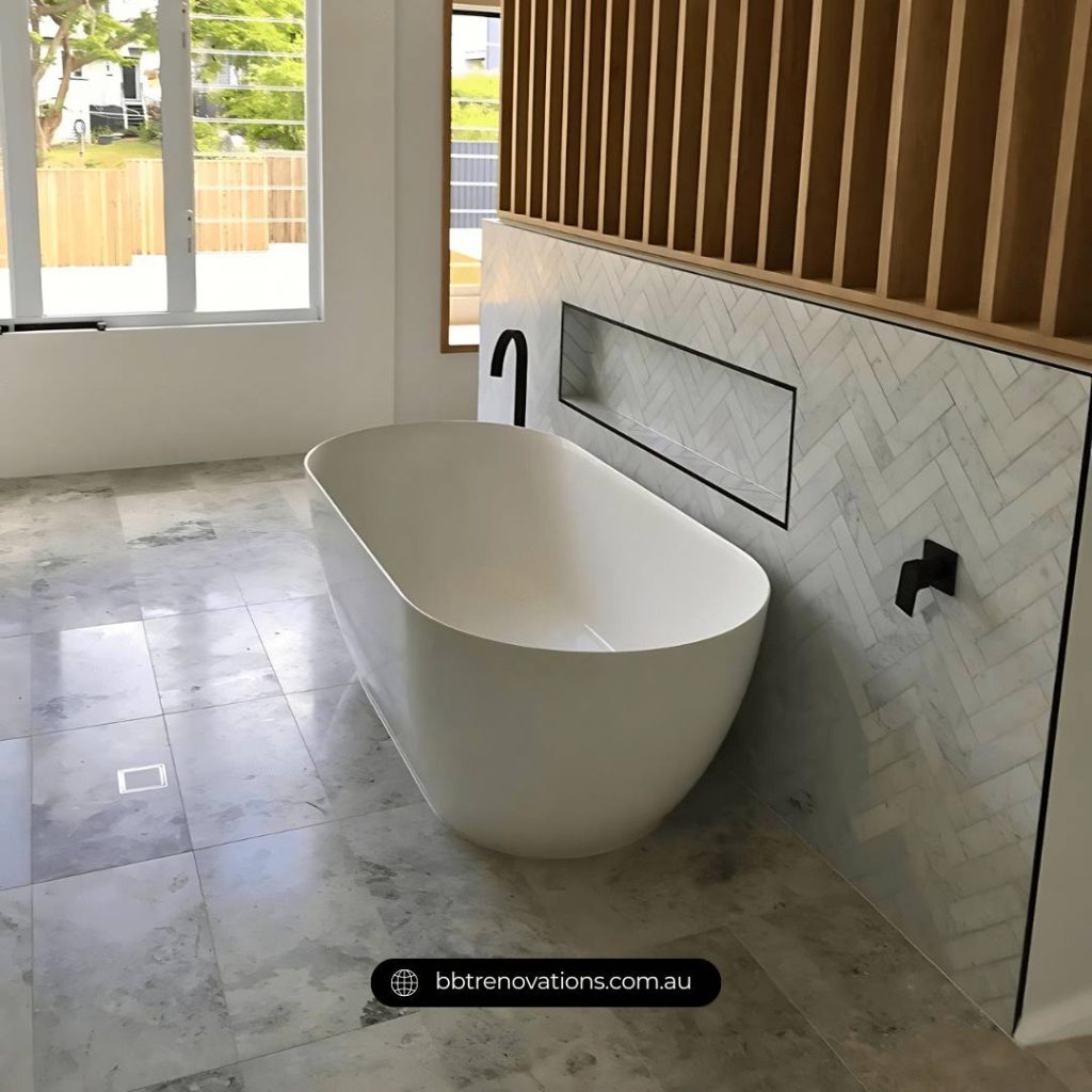 A safe and stylish bathroom floor design