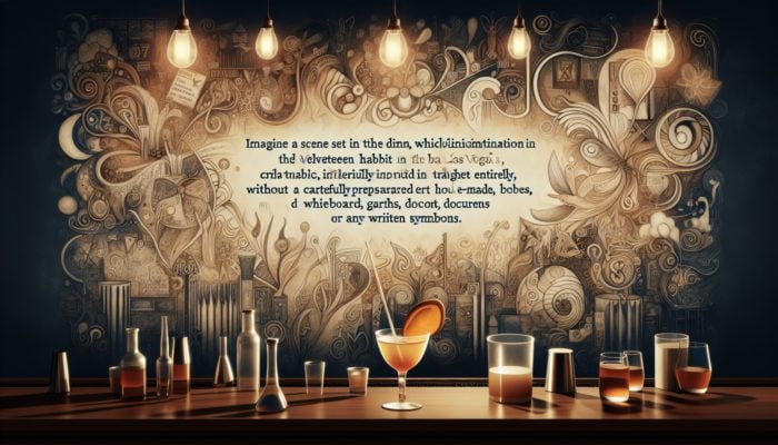 Best Las Vegas Bars for Whiskey Sours: A dimly lit, whimsical bar, Velveteen Rabbit, in Las Vegas, crafting perfect whiskey sours with an orange twist.