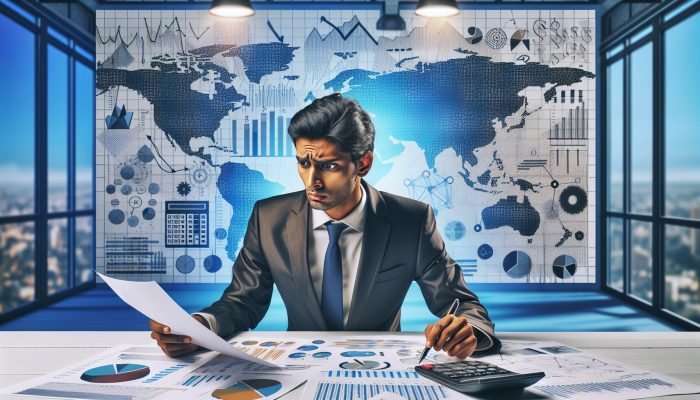 Alternatives to Debt Consolidation Loans in 2025: UK Solutions | DCL A person reviewing financial documents with charts, looking concerned in an office with a calculator and pen.