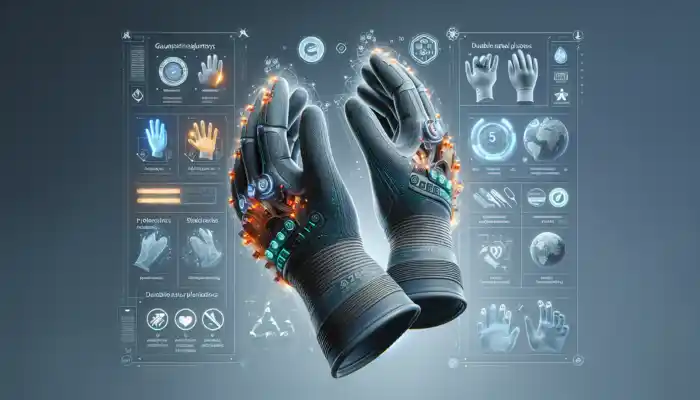 Latex Gauntlet Gloves In Wakefield: Durable UK-made latex gauntlet gloves with polyethylene liners in a bustling healthcare setting, emphasizing strength and safety.