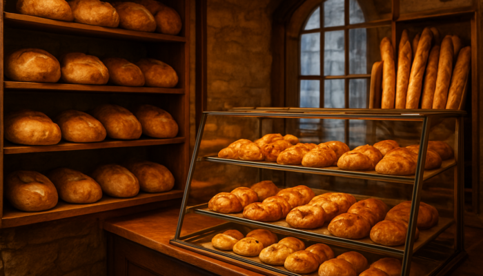 Chipping Sodbury artisan bakery showcasing golden loaves and pastries on a vibrant ecommerce site.