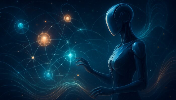 AI oracle tuning glowing hyperparameter orbs amid cosmic neural flows and swirling Python code